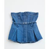 【洗える】デニムフレアベアトップ | VIS | 詳細画像12