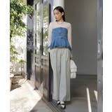 【洗える】デニムフレアベアトップ | VIS | 詳細画像5