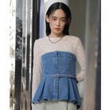 【洗える】デニムフレアベアトップ | VIS | 詳細画像7