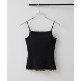 ブラック(01) | カップ付きレーステレコキャミソール | VIS 