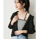 【ViVi12月号掲載】【選べる着丈】カップ付きロゴ刺繍キャミソール【洗える】 | VIS | 詳細画像3