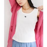 ホワイト(10) | 【洗える】フロントロゴ刺繍タンクトップ | VIS 