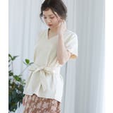 【セットアップ対応】【EASY CARE】麻調タックブラウス | VIS  | 詳細画像15 