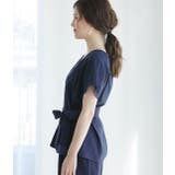 【セットアップ対応】【EASY CARE】麻調タックブラウス | VIS  | 詳細画像2 