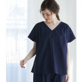 【セットアップ対応】【EASY CARE】麻調タックブラウス | VIS  | 詳細画像7 