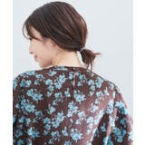 花柄＆無地スタンドネックパイピングスリーブブラウス | VIS  | 詳細画像12 