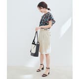 花柄＆無地スタンドネックパイピングスリーブブラウス | VIS  | 詳細画像14 