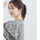 花柄＆無地スタンドネックパイピングスリーブブラウス | VIS  | 詳細画像17 