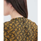 花柄＆無地スタンドネックパイピングスリーブブラウス | VIS  | 詳細画像4 