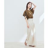 花柄＆無地スタンドネックパイピングスリーブブラウス | VIS  | 詳細画像6 