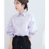 ラベンダー(52) | シアーストライプシャツ | VIS 