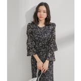 【セットアップ対応】花柄シャーリングブラウス | VIS | 詳細画像7