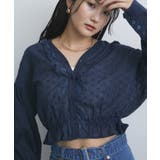 ネイビー系(43) | ドビーフラワーブラウス | VIS 