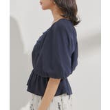 バルーンスリーブVネックブラウス | VIS  | 詳細画像17 