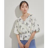 バルーンスリーブVネックブラウス | VIS  | 詳細画像3 