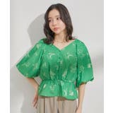 バルーンスリーブVネックブラウス | VIS  | 詳細画像7 