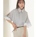 ライトグレー(08) | 【洗える】オーバーサイズピンタックシャツ | VIS 