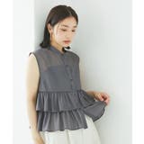 【洗える】シアーフリルブラウス | VIS  | 詳細画像9 