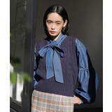 【洗える】アソートボウタイブラウス(デニム＆シャツ) | VIS  | 詳細画像3 