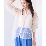 オフホワイト(15) | 【洗える】アソートシアーシャツ(フラワー刺繍&無地) | VIS
