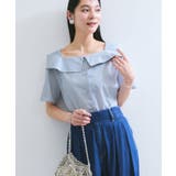 【新色追加】【防シワ】ラメミックスオフショルダー風ストライプシャツ | VIS | 詳細画像10