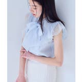 主役級!華やぎシアーシャイニーボウタイフリルブラウス | VIS | 詳細画像23