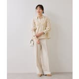 無地&ストライプダブルカラーウエスト切り替えシャツ | VIS | 詳細画像2