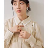 無地&ストライプダブルカラーウエスト切り替えシャツ | VIS | 詳細画像4