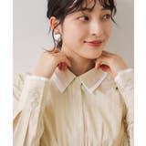 無地&ストライプダブルカラーウエスト切り替えシャツ | VIS | 詳細画像5