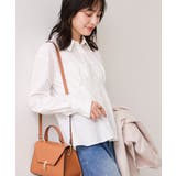 ホワイト(10) | 無地&ストライプダブルカラーウエスト切り替えシャツ | VIS