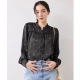 ブラック(01) | ハートモチーフ刺繍ブラウス/イージーケア | VIS