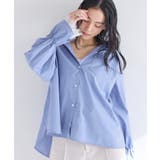 サックス(48) | レーススリーブAラインシャツ | VIS