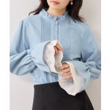 サックス(48) | レイヤードレーススリーブブラウス | VIS 