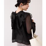 ブラック(01) | シャイニーボウタイ長袖ブラウス/イージーケア・2WAY | VIS 