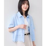 サックス(48) | カットワークハーフスリーブシャツ | VIS
