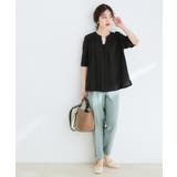 【防シワ】【2WAY】フロントタック5分袖ブラウス | VIS  | 詳細画像12 