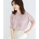 【防シワ】【2WAY】フロントタック5分袖ブラウス | VIS  | 詳細画像6 