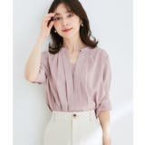 ピンク(63) | 【防シワ】【2WAY】フロントタック5分袖ブラウス | VIS 