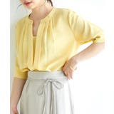 イエロー(80) | 【防シワ】【2WAY】フロントタック5分袖ブラウス | VIS 