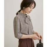 ベージュ系(29) | 【EASY CARE】【リボン取り外し可能】柄&無地リボンブラウス | VIS