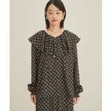 【セットアップ対応】【洗える】モノグラムフリルシャーリングブラウス | VIS  | 詳細画像14 