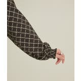 【セットアップ対応】【洗える】モノグラムフリルシャーリングブラウス | VIS  | 詳細画像19 