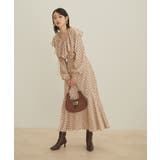 【セットアップ対応】【洗える】モノグラムフリルシャーリングブラウス | VIS  | 詳細画像8 