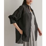 ブラック(01) | メタル釦シンプルシアーシャツ | VIS