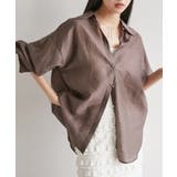 ブラウン系(22) | メタル釦シンプルシアーシャツ | VIS