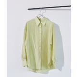 ライトグリン(33) | メタル釦シンプルシアーシャツ | VIS