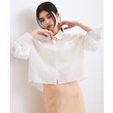 【防シワ/接触冷感/洗える】ボリュームスリーブショート丈シアーシャツ | VIS | 詳細画像16