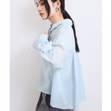 サックス(48) | 【防シワ/接触冷感/洗える】ボリュームスリーブショート丈シアーシャツ | VIS