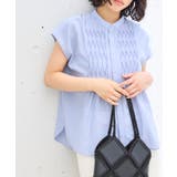 【接触冷感/洗える】気流染めスモッキングブラウス | VIS | 詳細画像1