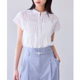 オフホワイト(15) | 【接触冷感/洗える】気流染めスモッキングブラウス | VIS